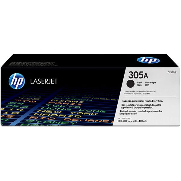 HP 305A (CE410A) Black Toner Cartridge (2,090 Yield)