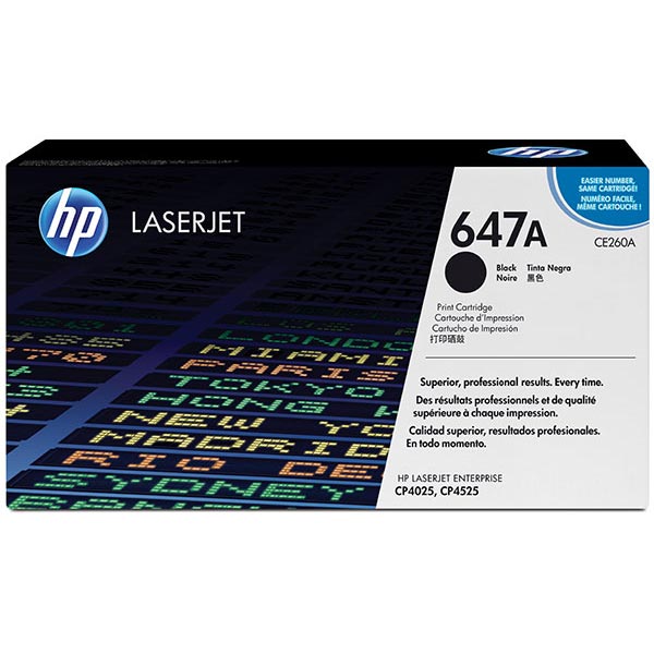 HP 647A (CE260A) Black Toner Cartridge (8,500 Yield)