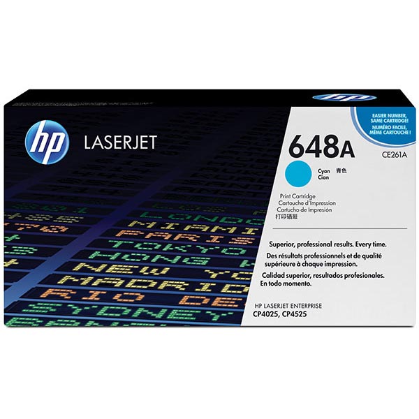 HP 648A (CE261A) Cyan Toner Cartridge (11,000 Yield)