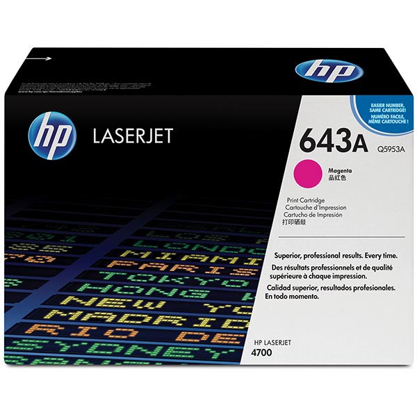 HP 643A (Q5953A) Magenta Toner Cartridge (10,000 Yield)