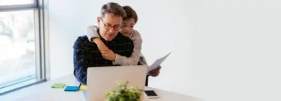 Man working on laptop