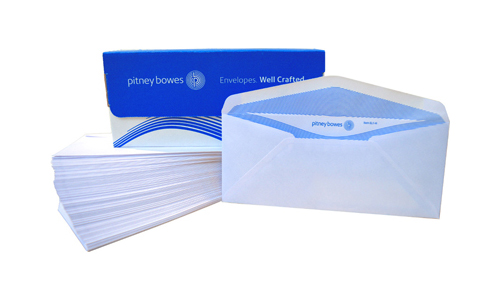 Pitney Bowes Envelopes #10 Gummed White Double Window – 100 Pack