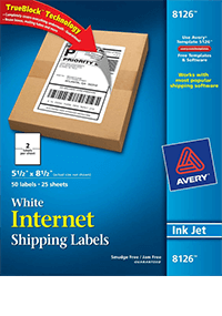 Avery White Internet Shipping Labels for Inkjet Printers - 55 x 85