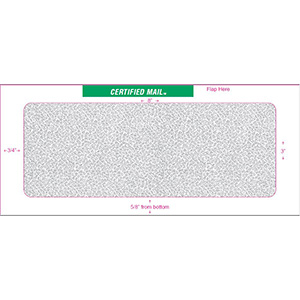10 X 60 Cent Stamped Envelopes – #6 3/4 White Security Tint, Gummed