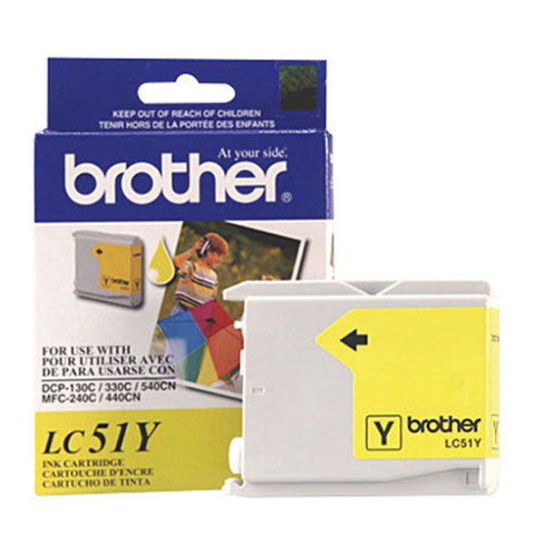 Brother LC51Y Yellow Ink Cartridge (400 yield)