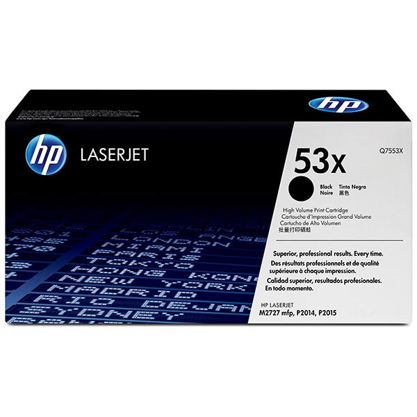 HP 53X (Q7553X) Black Toner Cartridge (7,000 Yield)