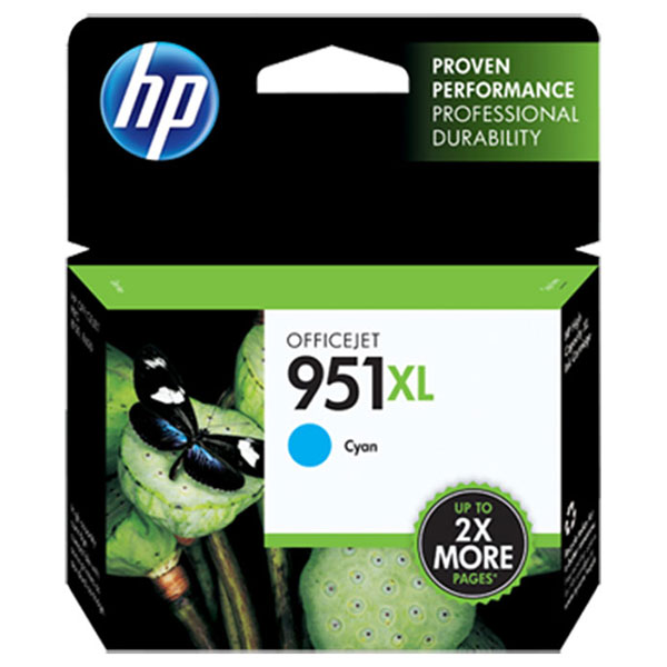 HP 951XL (CN046AN) High Yield Cyan Ink Cartridge (1,500 Yield)