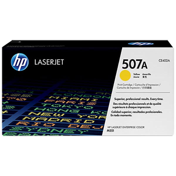 HP 507A (CE402A) Yellow Toner Cartridge (6,000 Yield)