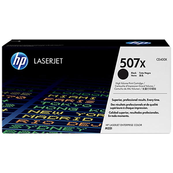 HP 507X (CE400X) Black Toner Cartridge (11,000 Yield)