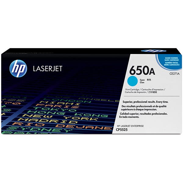 HP (CE261A) 650A Cyan Toner Cartridge (15,000 Yield)