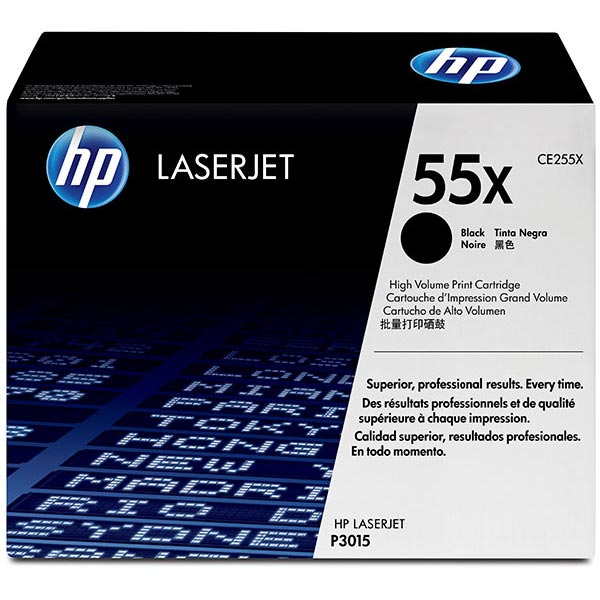 HP 55X (CE255X) Black Toner Cartridge (12,500 Yield)