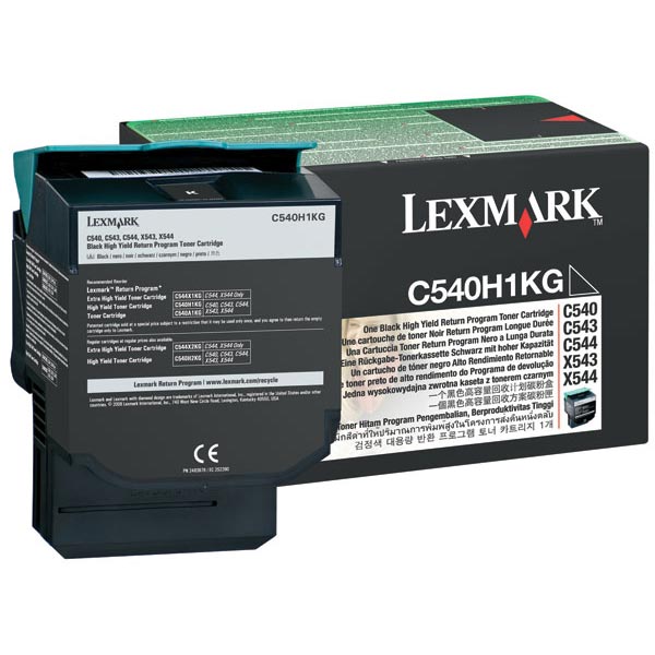 Lexmark C540 (C540H1KG) Black High Yield Toner Cartridge (2,500 Yield)