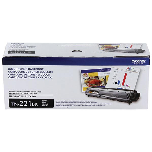 Brother TN221BK Black Toner Cartridge (2,500 Yield)