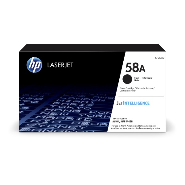 HP 58A (CF258A) Black Toner Cartridge (3,000 Yield)