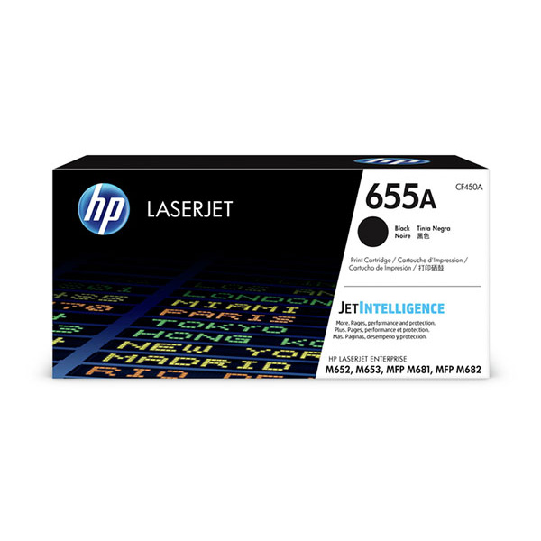 HP 655A (CF450A) Black Toner Cartridge (12,500 Yield)