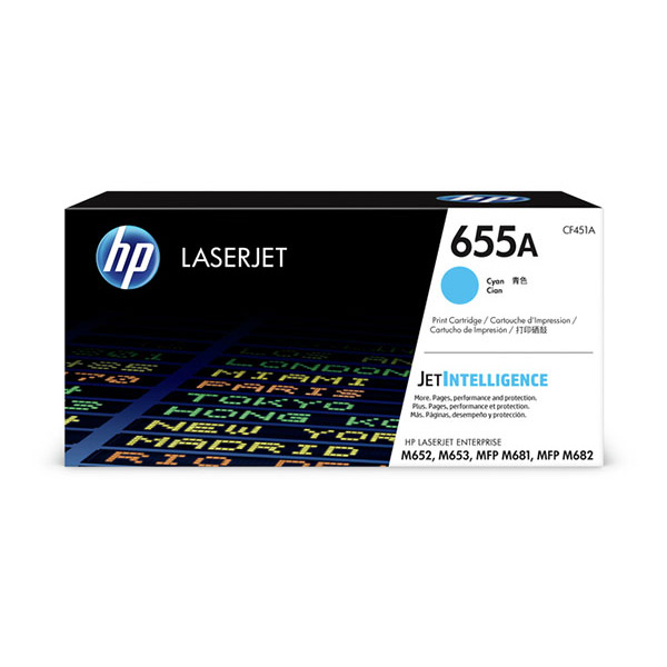 HP 655A (CF451A) Cyan Toner Cartridge (10,500 Yield)