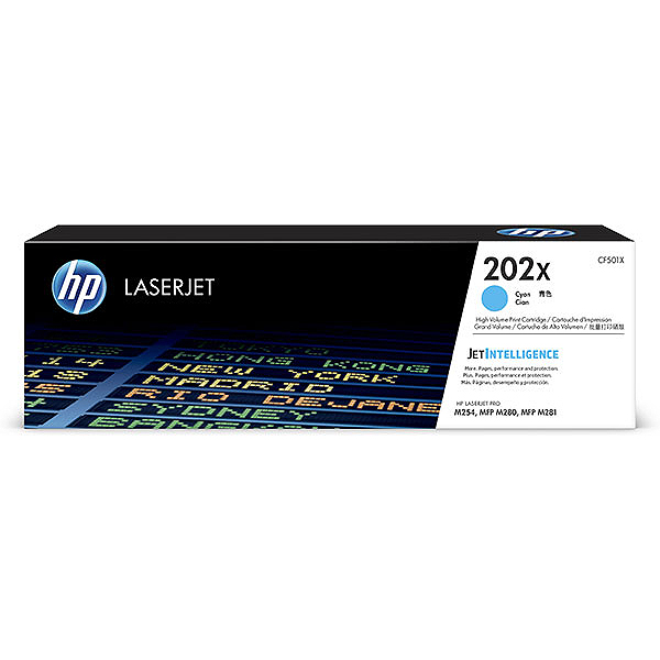 HP (CF501X) 202X Cyan Toner Cartridge (2,500 Yield)