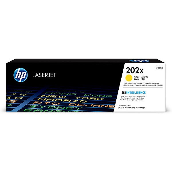 HP (CF502X) 202X Yellow Toner Cartridge (2,500 Yield)