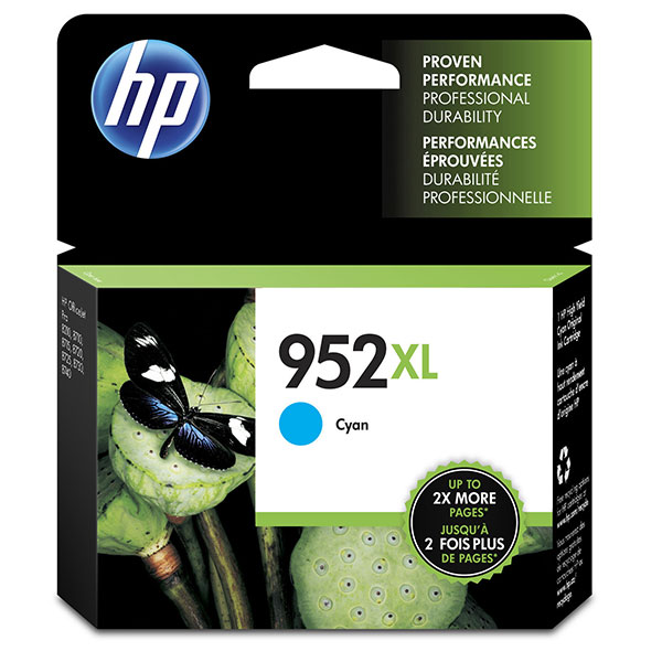 HP 952XL (L0S61AN) High Yield Cyan Ink Cartridge (1,600 Yield)