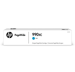 HP 990XC (M0K05XC) Cyan PageWide Cartridge, Yields up to 16,000 Pages