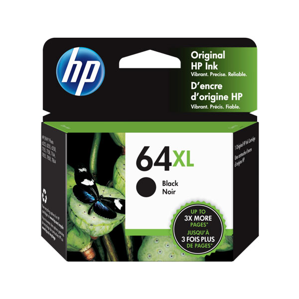 HP 64XL (N9J92AN) Black Ink Cartridge (600 Yield)