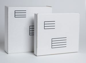 Boîte d'expédition en carton ondulé blanc, 12