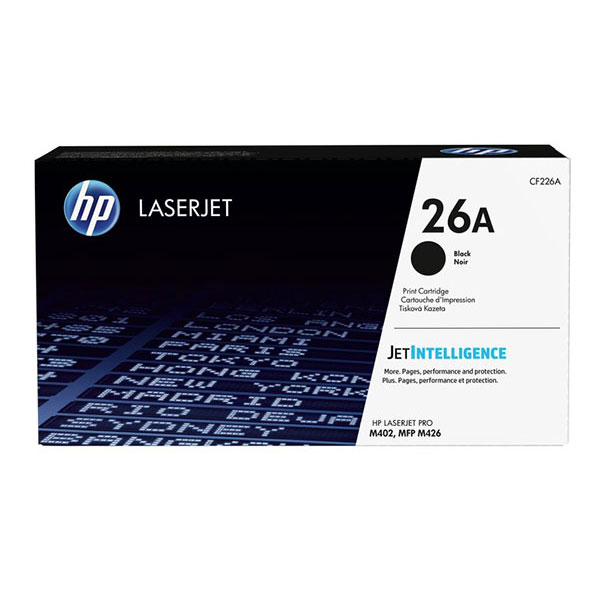 HP 26A (CF226A) Black Toner Cartridge (3,100 Yield)