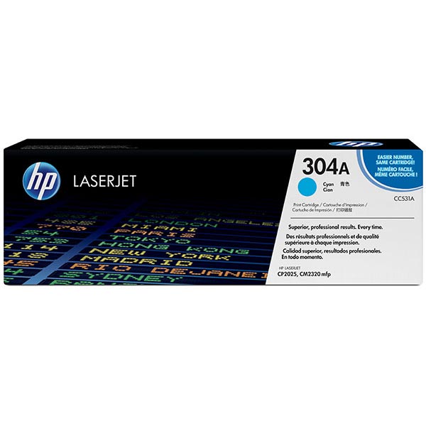 HP 304A (CC531A) Cyan Toner Cartridge (2,800 Yield)