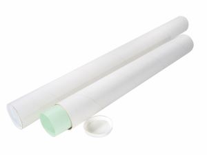 White Mailing Tubes with End Caps- 2