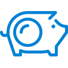 Money saving - Reduce costs by automating tasks of reading, weighing, labeling and sorting. Money saving icon