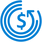 Symbol - von einem Kreis umgebenes Dollarzeichen