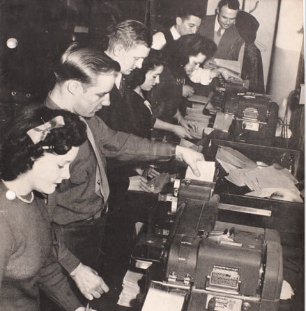 Images of women employees at Pitney Bowes