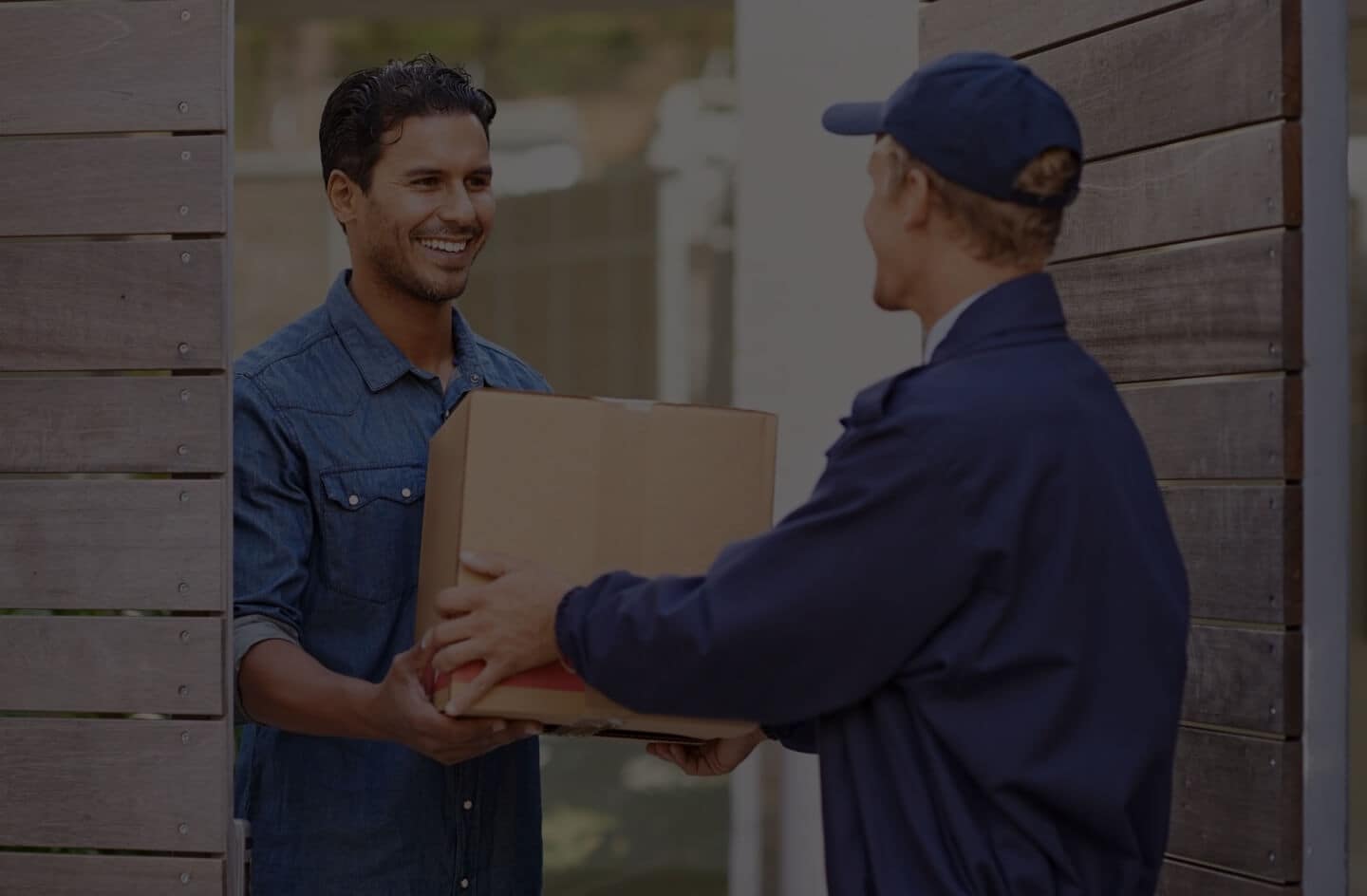 Image of package being delivered