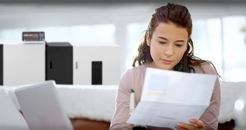 RISO video link woman reading report