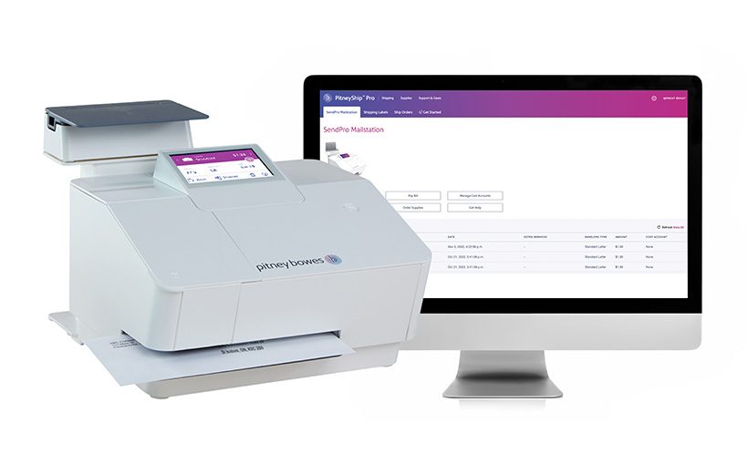 SendPro Mailstation postage meter for small business Pitney Bowes