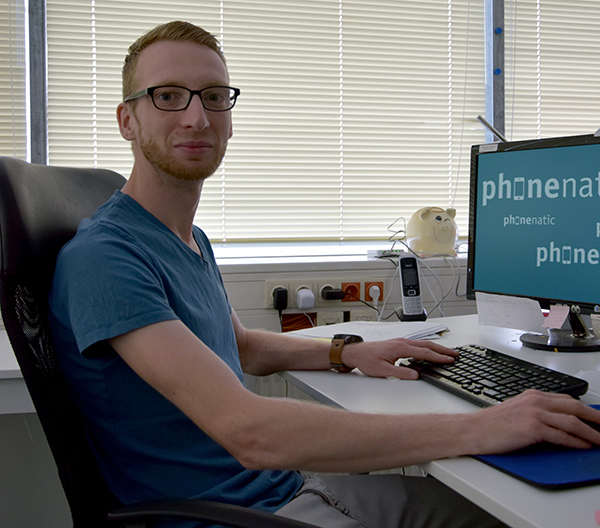 A man working on desktop