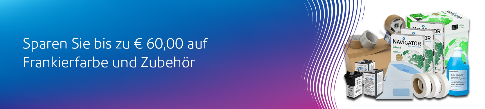 Sparen Sie in unserem Webshop bis zu € 60,00 auf Frankierfarbe und Zubehör Sparen Sie bis zu € 60,00 auf Frankierfarbe und Zubehör