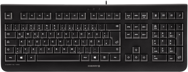 CHERRY® Tastatur KC 1000, QWERTZ, USB, schwarz (CHEJK0800DE2)