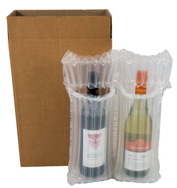 **NEU** Aufblasbare Luftpolsterfolie „AirSac“ – Doppelverpackung für Weinflaschen – 480 x 410 mm – 50 Stk.