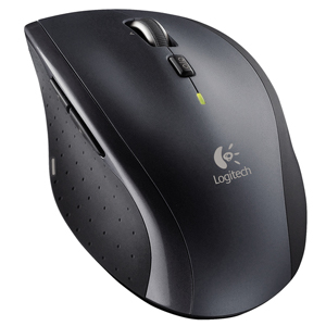 Logitech® Maus Wireless Mouse M705, ergonomisch, Laser, 8 Tasten, mit Scrollrad, kabellos, USB, schwarz/silber