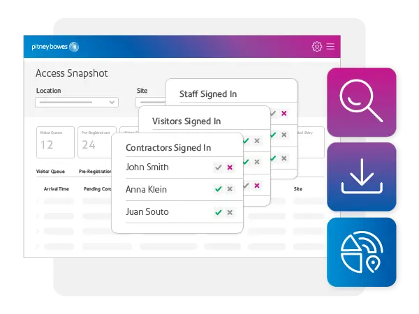 Pre-register visitors, employees and contractors Visitor Management