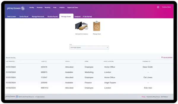 PitneyAssets® Asset Tracking