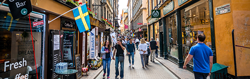 Street shopping in Sweden