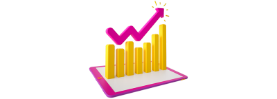Icon showing upward chart