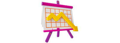 Icon showing downward chart