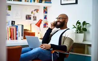 A person talking on Mbile phone