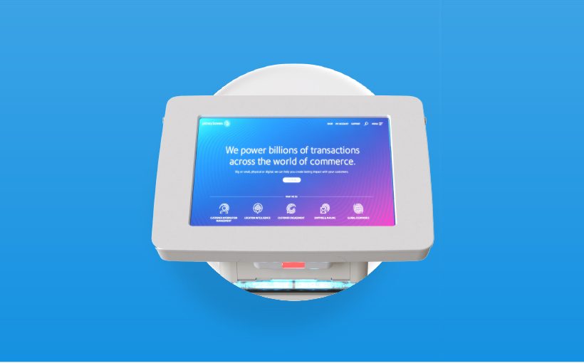 Reception Countertop kiosk for visitor management | Pitney Bowes