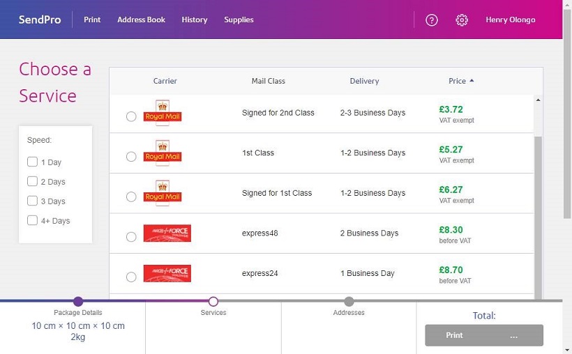 SendPro® online solution for sending parcels Pitney Bowes