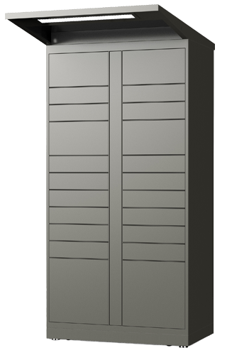 Outdoor Mixed Door Tower with weather-resistant canopy