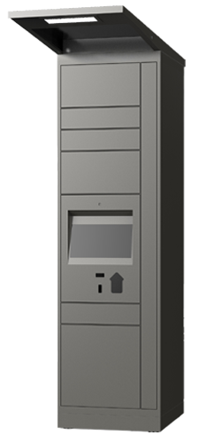 Outdoor Single Kiosk Column with weather-resistant canopy